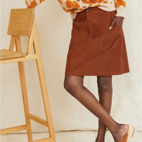 Garnet Hill Dresses & Skirts - Garnet Hill Evette Mini-Corduroy Burnt Orange/Brown Skirt- Size 6